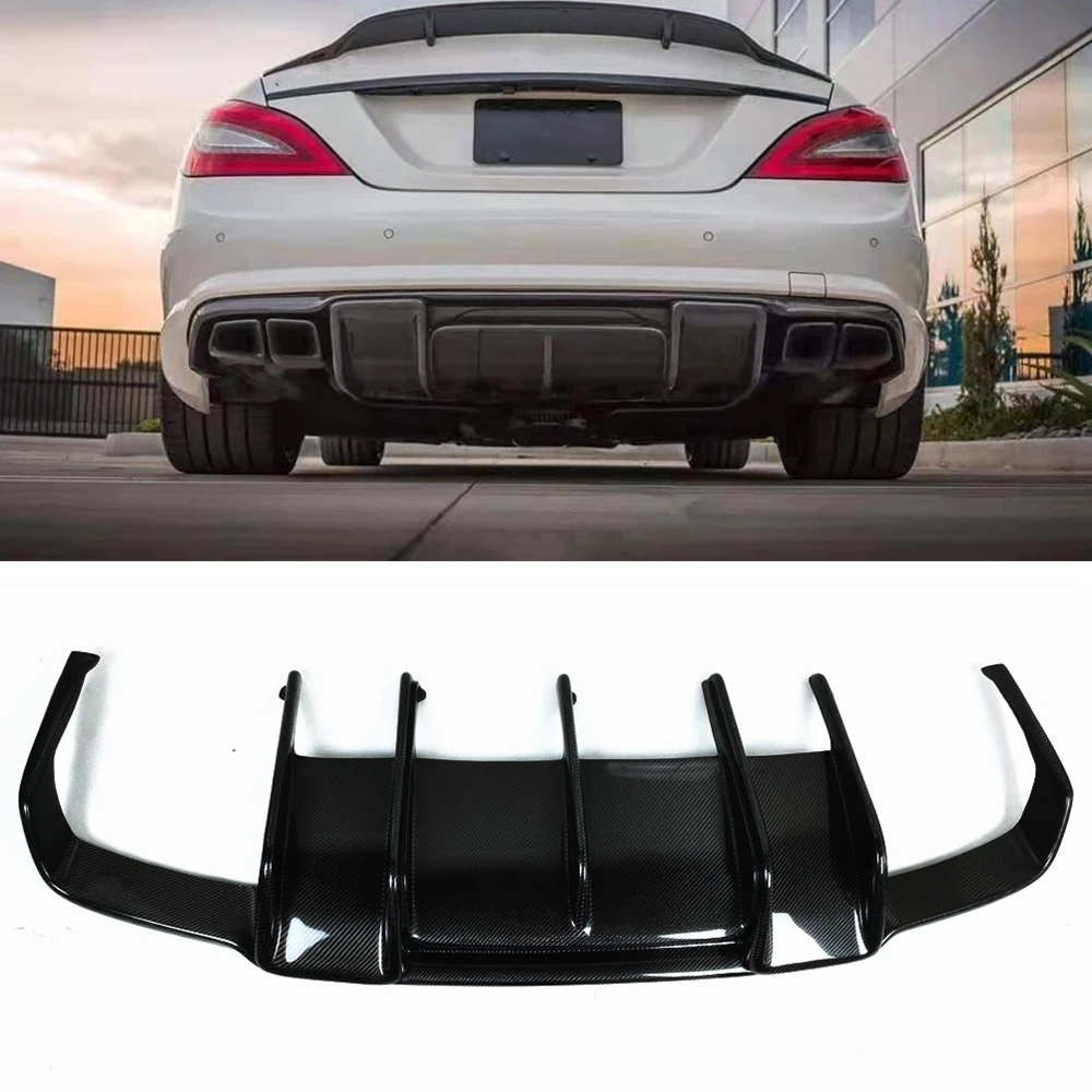 Carbon Fiber Rear Bumper Diffuser Lip For Mercedes Benz W218 Cls Class