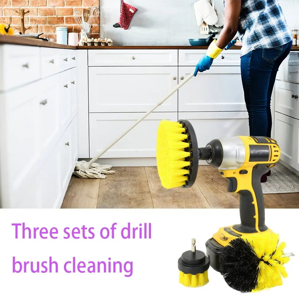 Drillbrush 3 Piece Drill Brush Cleaning Tool Attachment Kit for Cleaning Tile Grout Shower Bathtub General Purpose Scrubbing