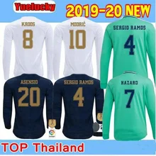 Настоящая сумасшедшая Футбольная Футболка с длинным рукавом Hazard MODRIC ASENSIO VINICIUS JR BALE Sergio Ramos Casemiro с длинным рукавом Navas ISCO