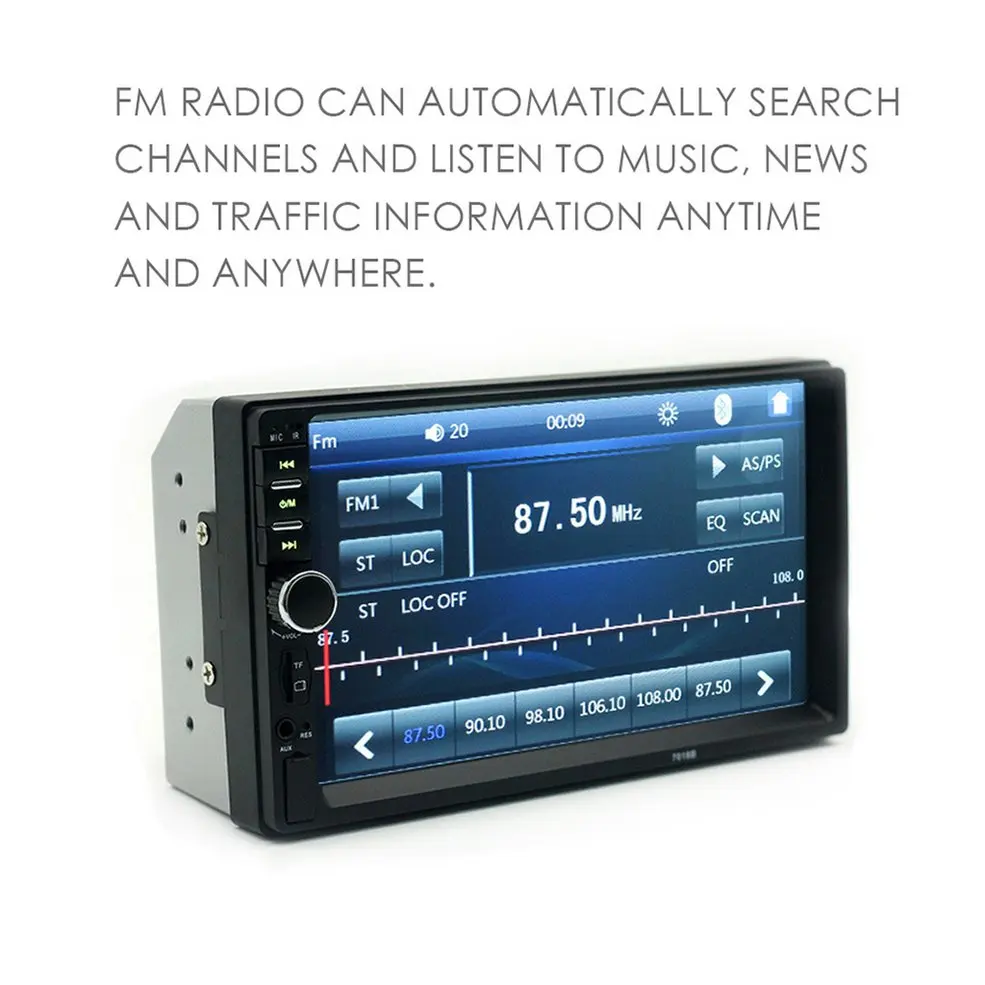 7012 7018 7010 автомобиля MP5 плеер стерео 7-дюймовый Высокое разрешение Сенсорный экран автомобиля радио зеркало заднего вида Поддержка USB SD карты AUX Вход FM
