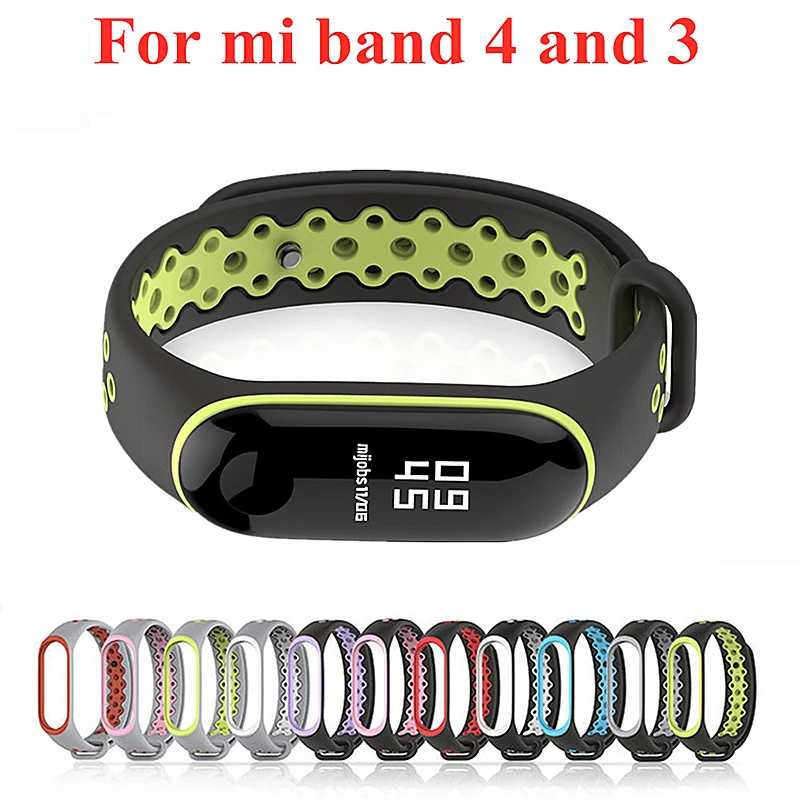 Для mi Band 3 4 силиконовый браслет для Xiaomi mi band 3 4 аксессуары браслет спортивный водонепроницаемый силиконовый браслет