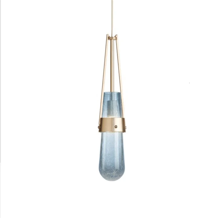 

2020 New Modern Design Pendant Lamp Blue / Amber / Transparent Glass Lantern Lighting For Home scandinavian