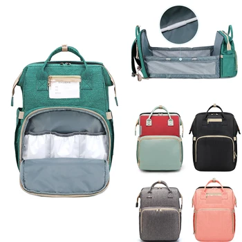 

New Diaper Bags with Bed Design Mummy Bag Waterproof Fabric Nappy Backpack Baby Nursing Changing Bag For Maternity