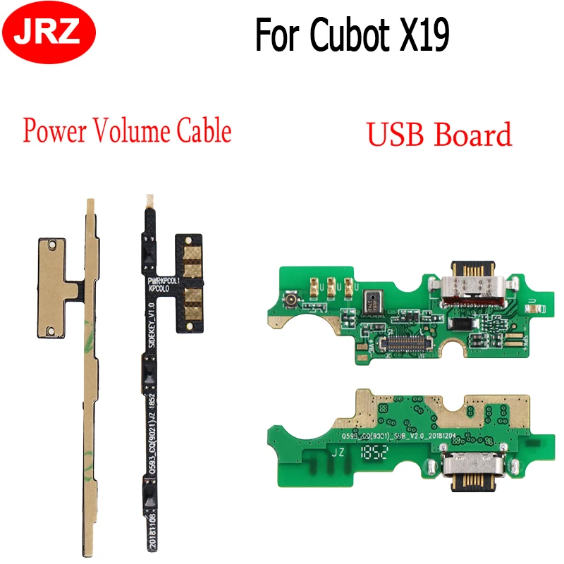 

For Cubot X19 USB Board Charging Port Flex Cable Charger Connector For Cubot X19 Power on off Volume Cable Assembly Phone Parts