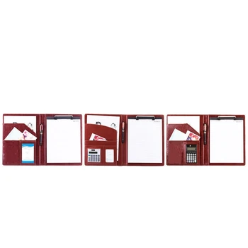 

Dark Brown Office Folder A4 Multi-Function Binder Plywood Pu Belt Manager Pin Pin Folder Information Booklet