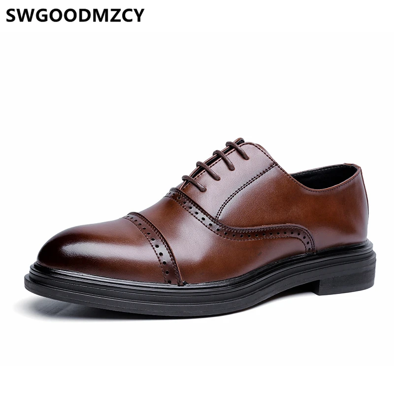 

Офисные туфли; Мужская обувь; Торжественное; Классические мужские туфли из натуральной кожи коричневого цвета платье парикмахер мужские итальянские ботинки Оксфорд вечернее платье Ayakkabi