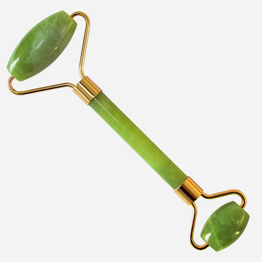 

Массажный ролик для лица, Нефритовый камень для красоты шеи, массажа лица, натуральный точечный уход за кожей лица, спа, инструмент для тонкого подтяжки