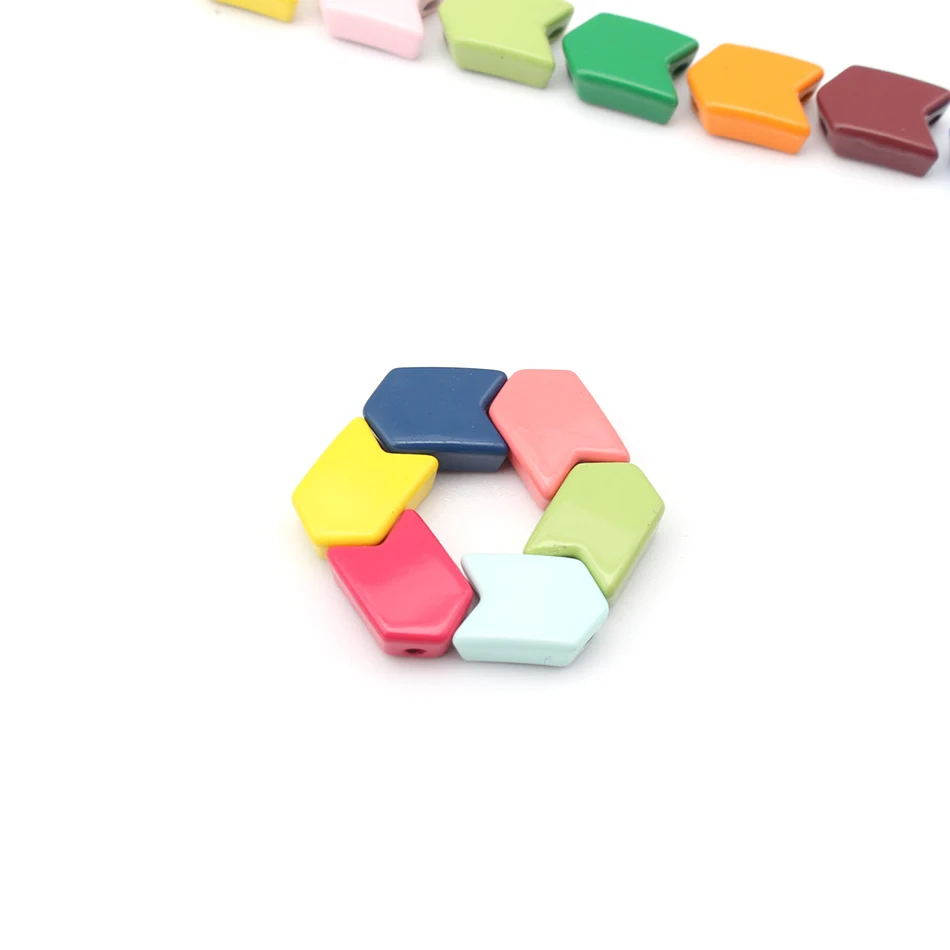 40 шт./кор. многоцветный эмалированная плитка бусины с украшением в виде кристаллов белье DIY радуга стекируемые браслет аксессуары Тила бусы, подарок для девушки