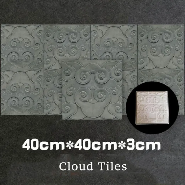 40 Cm /15.74In Slip Petever Penész Kínai 3D Geo Clragon Design Texture Square Strong Abs Beton Vastag Járda