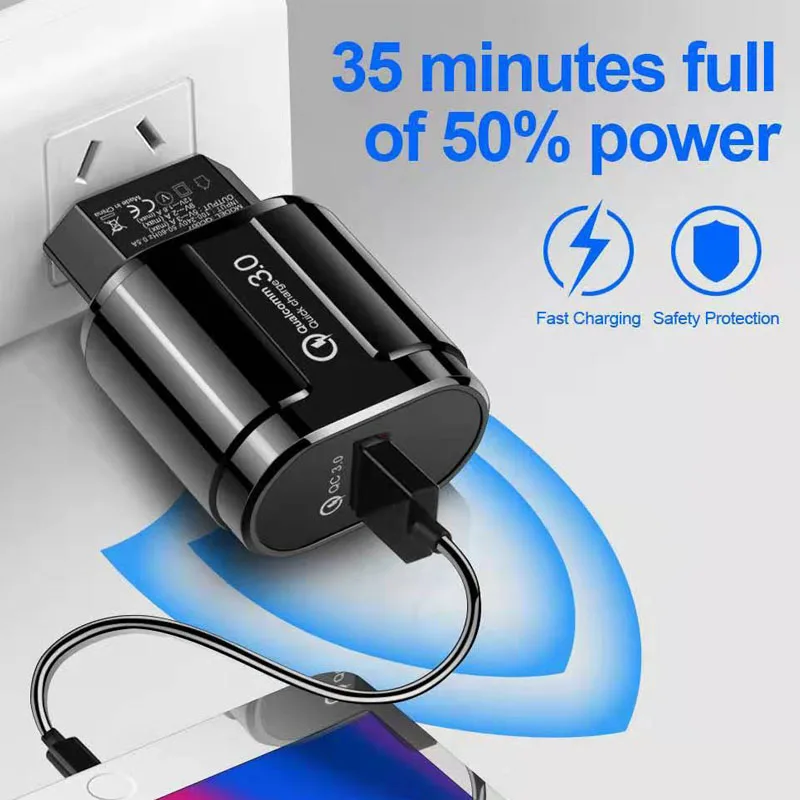 Быстрая зарядка 3,0 18 Вт Быстрый usb адаптер зарядное устройство для телефона для Xiaomi Mi 9t 8 9se 9 зарядное устройство для телефона для Huawei p30 p20 p10 p 30 20 10 pro