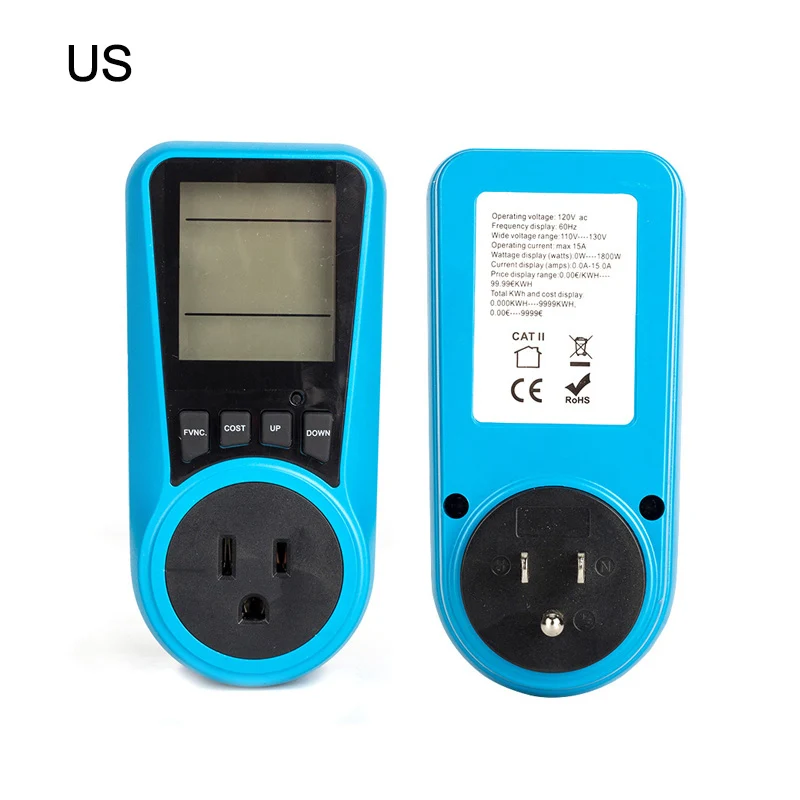 AC 230V power monitor напряжение анализатор Ваттметра разъем питания цифровой измеритель штепсельная вилка европейского стандарта ватт выход энергии инструмент для выставления счета - Цвет: PM05-US plug