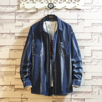 

japanese spring denim shirt plus size CS61 mens casual dress shirts brand shirt for men