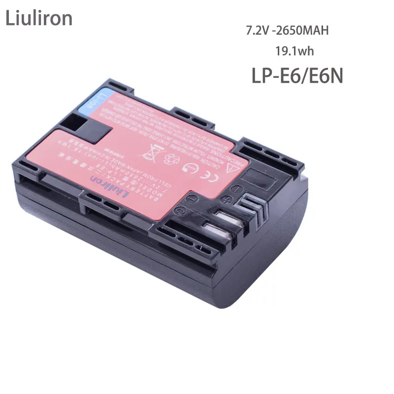 2650 мАч LP E6 LP-E6 LPE6 батарея для цифровой камеры+ USB lcd двойное зарядное устройство для Canon Mark II Mark III 6D 7D 60D 60Da 70D 80D 5DS 5D
