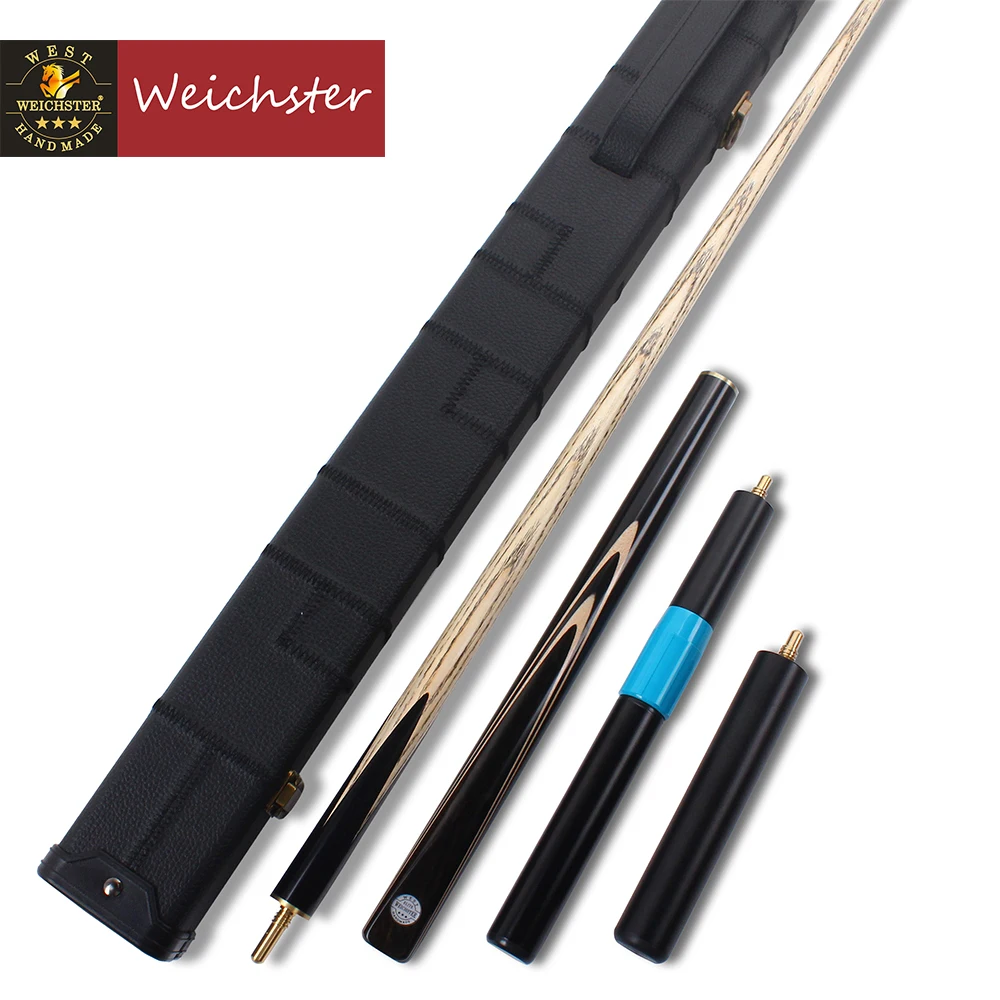 US $119.90 Weichster Hand Spliced 34 Jointed Snooker Cue with Case Extension Mini Butt