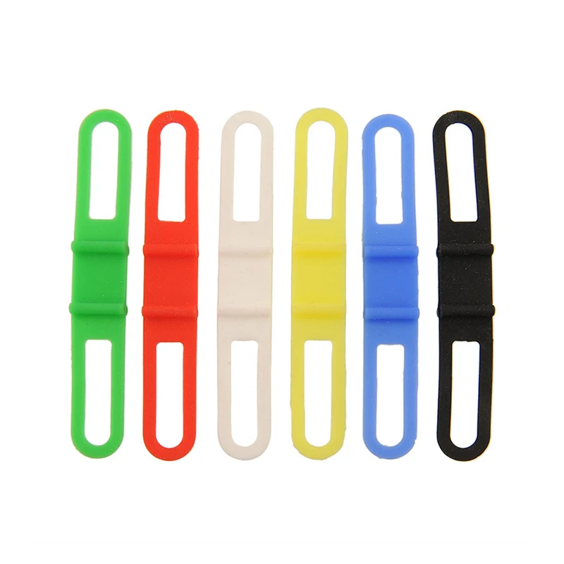 2PCS Silicone Elastic Bicycle Handlebar Belt Bike Light Strap Bandage Torch Bands Flashlight Clip Bicycle Light Torch Holder