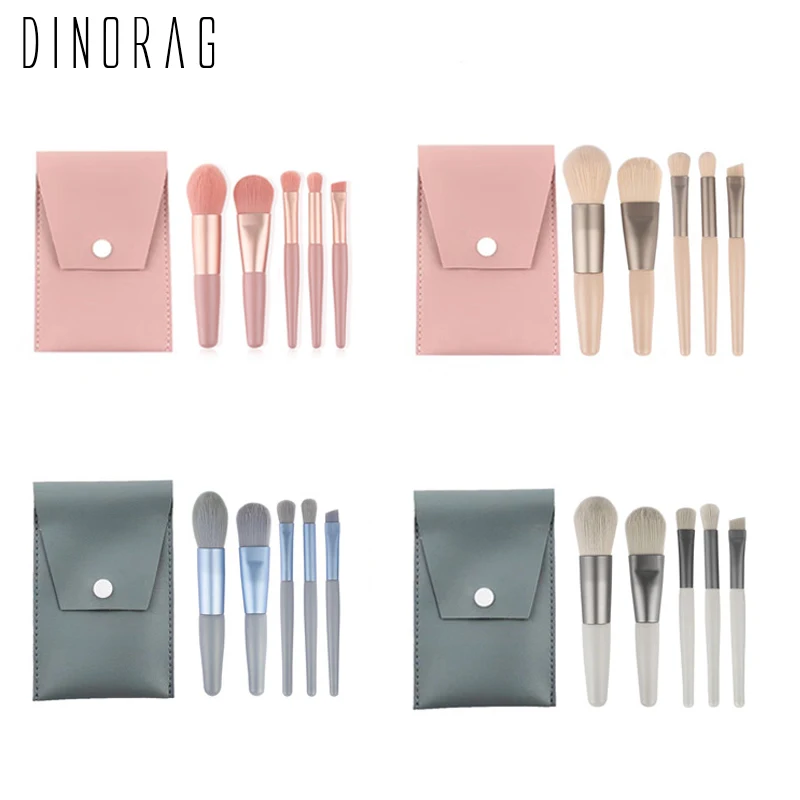 Кисти для макияжа Dinorag 5 шт./компл. компактные портативные румян теней век мягкие