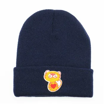 

Cartoon tiger embroidery Thicken knitted hat winter warm hat Skullies cap beanie hat for kid men and women 160