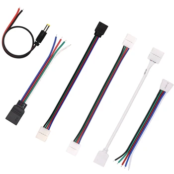 

5pin RGB add Warm White 4pin RGB LED Strip LED Strip DC Connector Free Welding For SMD 5050 Flexible Lights Neon Tape 5pcs/lot