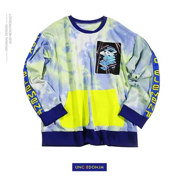 

Men/Women Oversized Harajuku Tie Dyed Sweatshirts Cotton Mens Hip Hop Tops Male Korean Fashions Streetwear Clothes TO8101