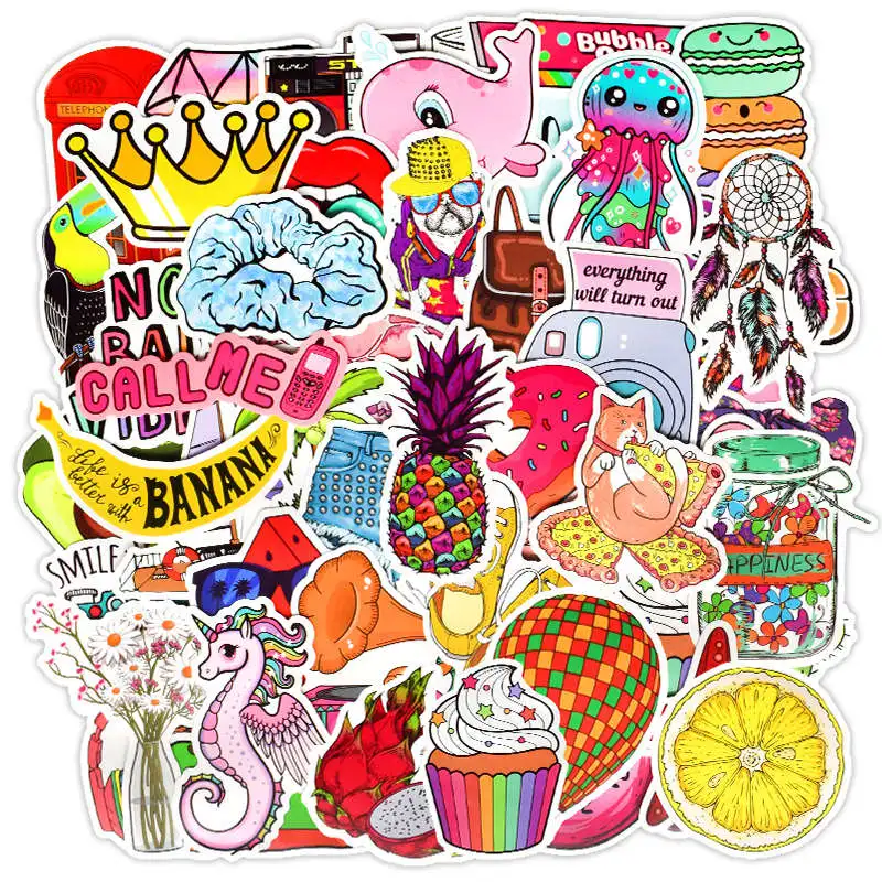 50 шт. водонепроницаемые наклейки для ноутбука чемодана | Компьютеры и офис