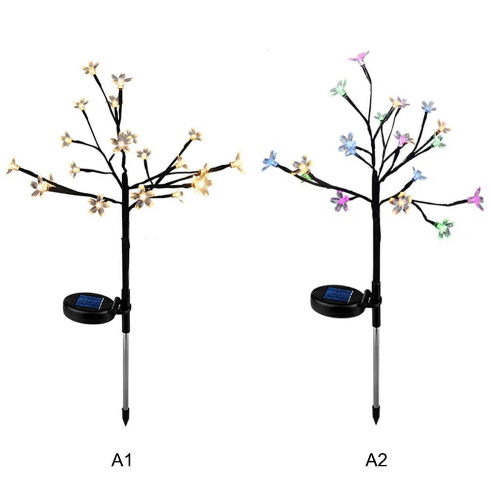 2 шт. Солнечный СВЕТОДИОДНЫЙ светильник ветка цветущей вишни лампа для наружной садовой лужайки идеальное украшение для дома и сада