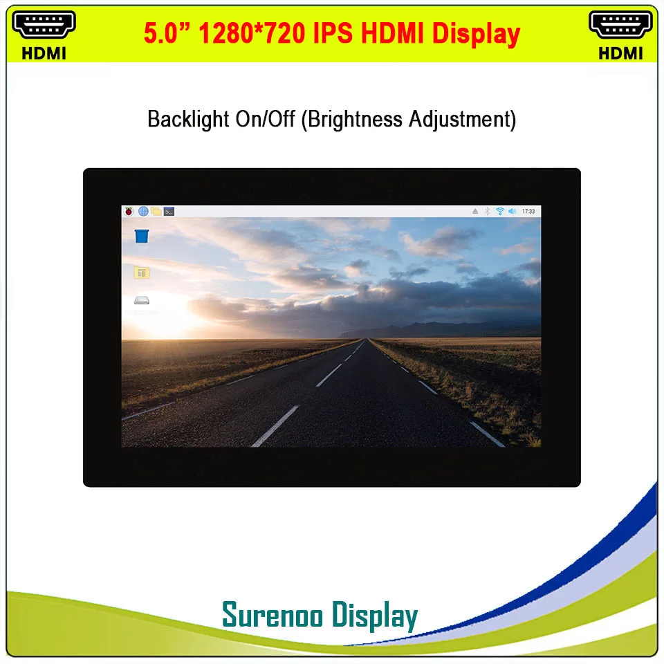 US $59.99 50 5 inch 1280720 IPS Inner HDMICompatible HD LCD Module Monitor Display Screen USB Capacitive Touch Panel for RaspBerry Pi