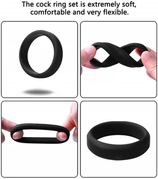 6 Pcs Silicone Cock Ring Penis Enhance Erection Sex Toys For Men Delay Ejaculation Cockring Foreskin Lock Semen Intimate Goods 5