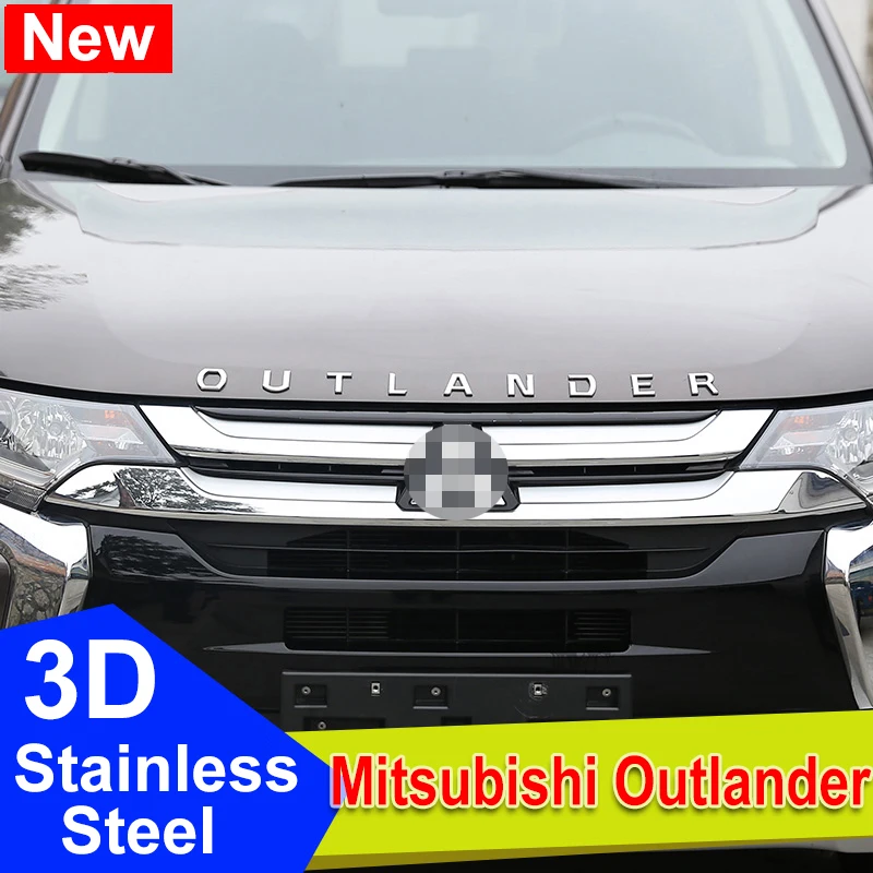 Comprar ABS 3D Outlander letras Logo pegatina de coche Tuning para  Mitsubishi frente capó decoración insignia placa con nombre accesorios