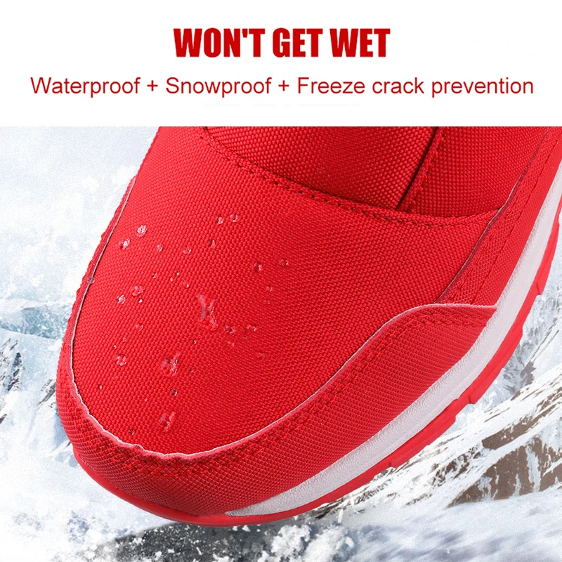 Winter Children Thicken Snow Boots Non-slip Plush Warm Boys Girls Casual Cotton Shoes Oxford Cloth Waterproof Wearable Booties