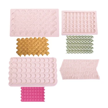 

2019 New DIY Useful Silicone Mold Cake Decoration Mold Kitchen Baking Tools Wave Pattern Fish Scale Bark Folds Fondant cake mold