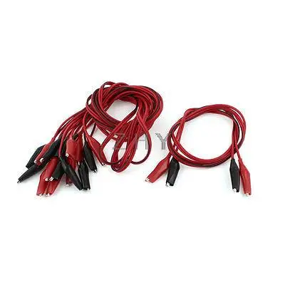 

5 Pair Dual Double-ended Test Leads Alligator Crocodile Clips Jumper Wire 1m 3ft