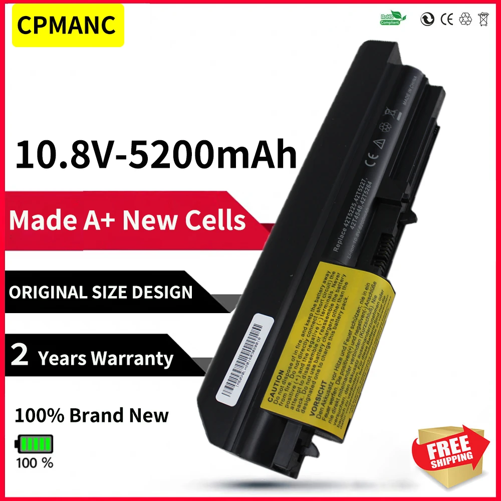 Cpmanc 6 Cells Laptop Battery For Lenovo Thinkpad R61 T61 R61i R61e R400 T400 T61p T61u Series(14-inch Free Shipping - Laptop Batteries - AliExpress