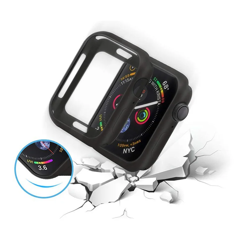 Чехол для часов iWatch Series 4, 38 мм, 42 мм, чехол, Ударопрочный Мягкий ТПУ силиконовый чехол для Apple Watch, 44 мм, 40 мм, чехлы