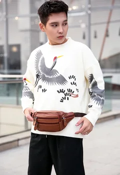 

Leather Waist Bag Belt Bag Sports Pack Zipper Multi-Functional Outdoor Shoulder Slant Chest Retro Bag Women Men Run Waterproof