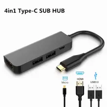 4 в 1 USB-C type-C концентратор с HDMI RJ45 PD зарядный концентратор USB type C для смартфонов Macbook Pro Аксессуары для ноутбуков мультихаб