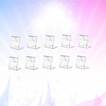 

20pcs L Shape Slanted Sign Holders Desktop Photo Paper Name Card Holder Display Stand Acrylic Sign Holders
