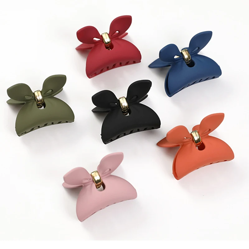 

Candy Color Scrub Hair Claw Rabbit Ear Acrylic Hair Clip Girls Hair Accessories Hair Clamp Grips Women Styling Tools