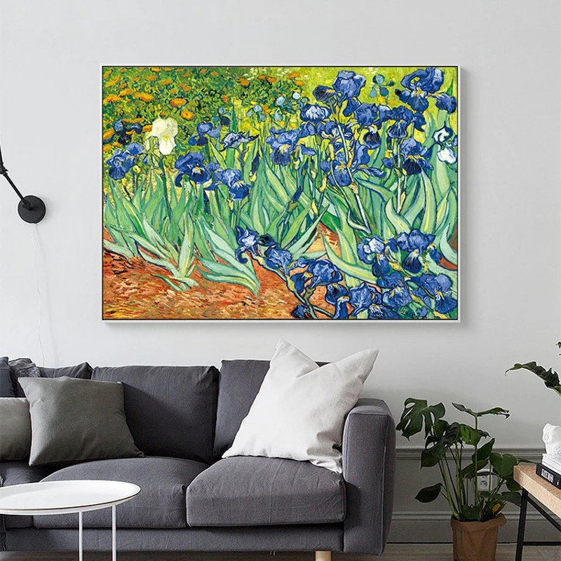 Знаменитые Картины маслом Iris Flower от Van Gogh импрессионистская настенная