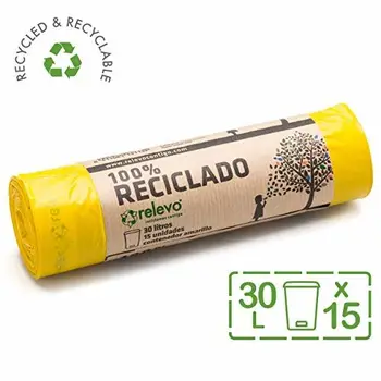 

Relevo Sacchi Spazzatura 100% riciclati, 30 litri, 15 unità