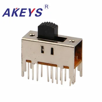 

10PCS SS-43D02 4P3T-G6/G12 Four pole three throw 3 position slide switch 16 pin DIP type with 4 fixed pin handle heights