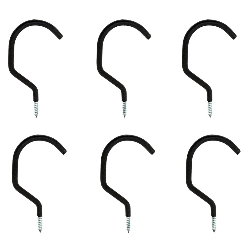

6Pcs/Set Bike Storage Hooks Heavy Duty Wall Bicycle Hanger For Garage Shed Garden Bicycle Mount Steel Hook Holder