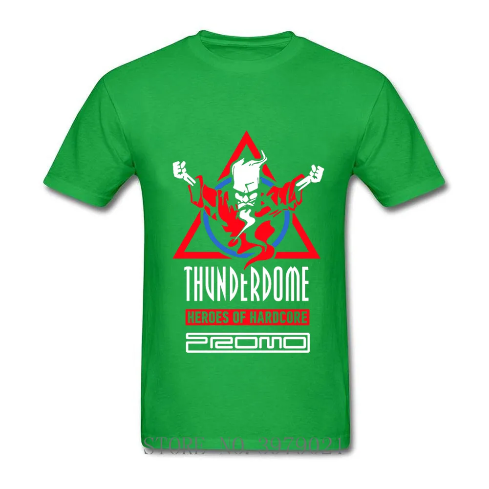 green Уникальные футболки Thunderdome Heroes Of Hardcore and DJ Promo с круглым вырезом, хлопок, Мужская футболка с коротким рукавом, большие размеры - Цвет: green