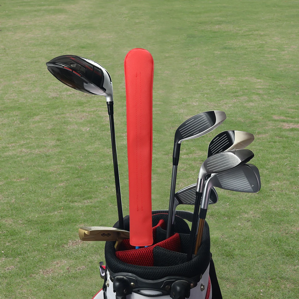 Golf Alignment Stick Covers PU Leather Tour 7 styles simple color with button for 2 sticks or club grip