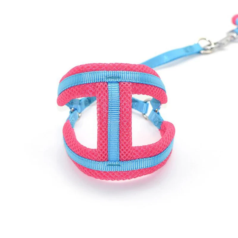 Pink Поводок для домашних животных из дышащей сетки поводок для маленькой собаки жилет принадлежности для собак чихуахуа поводок для йоркширского терьера свинцовый ошейник набор S L - Цвет: Pink