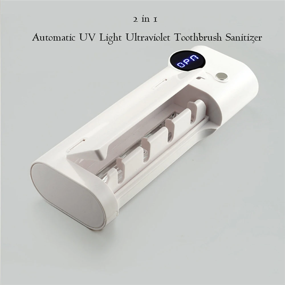 

Smart Induction Anti-Bacteria UV Light Disinfectant Toothbrush Sterilizer Oral Cleaner Box Holder Dental Care Wall No Drilling