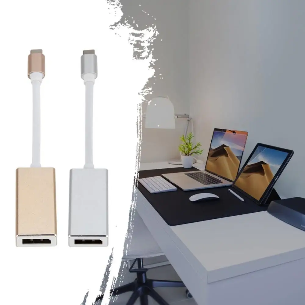 USB 3,1 тип-c к Мини адаптер портов дисплея 4K высокой четкости алюминиевый USB-C к Мини DP конвертер Кабель