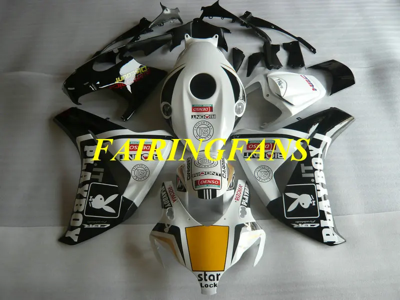 Инжекторный комплект для HONDA CBR1000RR 08 09 10 11 CBR 1000 RR CBR 1000RR 2008 2011 черно белые Обтекатели Кузов+ подарки HM37