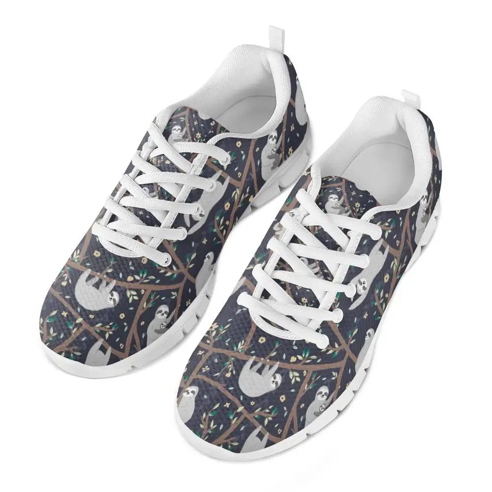 

Flat Women Running Shoes Cartoon Sloth Print Mesh Sneakers For Women Breathable Female Ladies Jogging Shoes Chaussures De Course