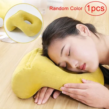 

New Multifunctional Office Pillow Sleeping Hollow Plush Solid Color PP Cotton Comfortable