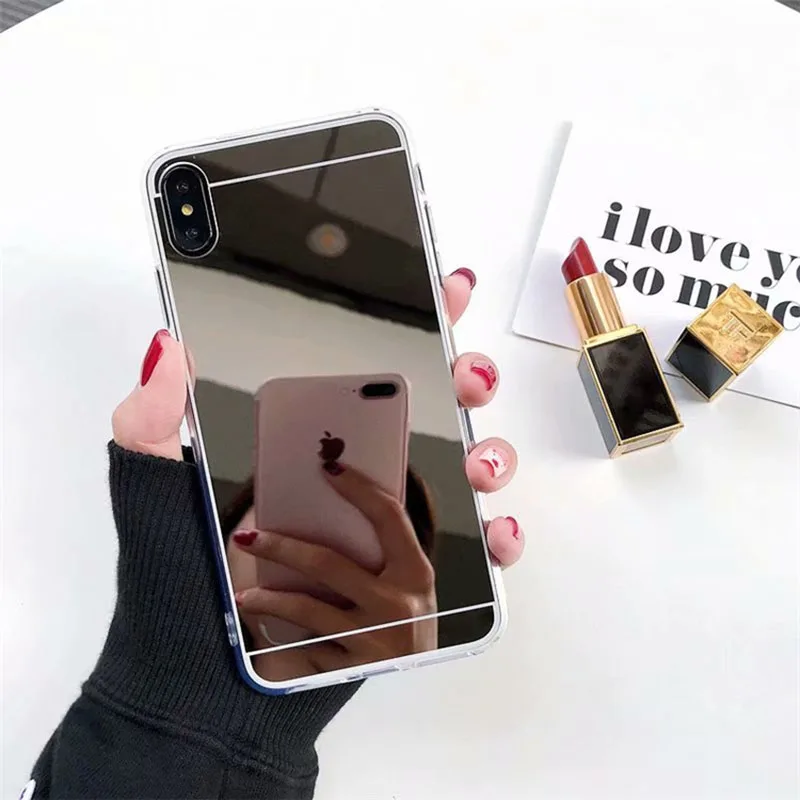 Зеркальный Мягкий силиконовый чехол для телефона huawei y5 y6 y7 pro y9 prime роскошный ТПУ резиновый чехол s задняя крышка Capa - Цвет: silver
